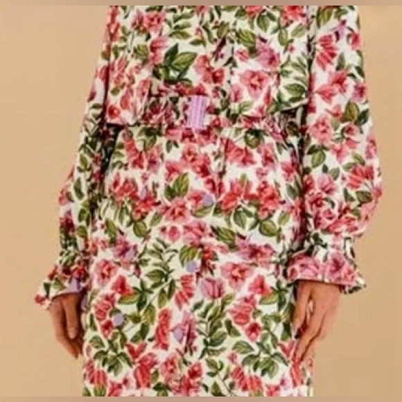 Farm Rio Oversized Floral Trench Coat Small - Picture 2 of 8